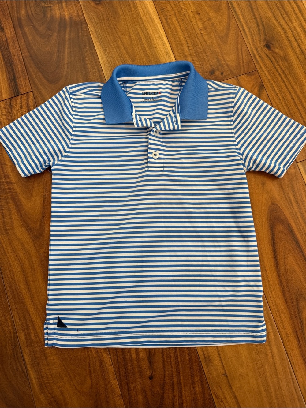 UNTUCKit Blue and White Striped Kids Polo